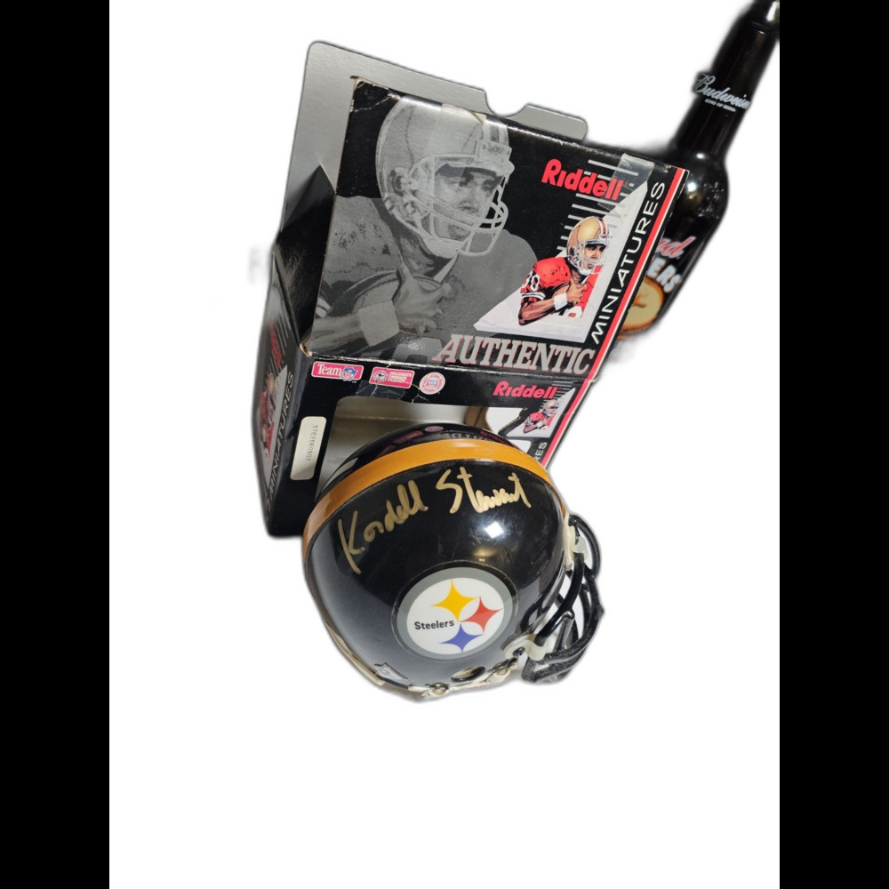 PITTSBURGH STEELERS Kordell Stewart #10 SIGNED Riddell MINI HELMET W/ Box
